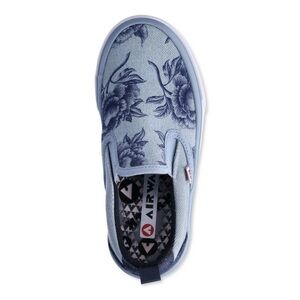 NWT Airwalk Girls Slip-On Twin Gore Skate Shoes Size 1 Floral / Blue Print